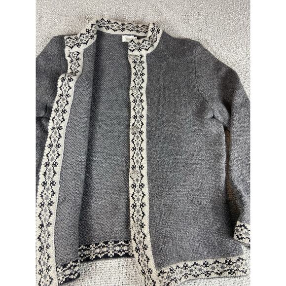 Natural Style Estonia Fair Isle 100% Wool Cardigan Womens XL Metal Clasps Scandi - Picture 5 of 14